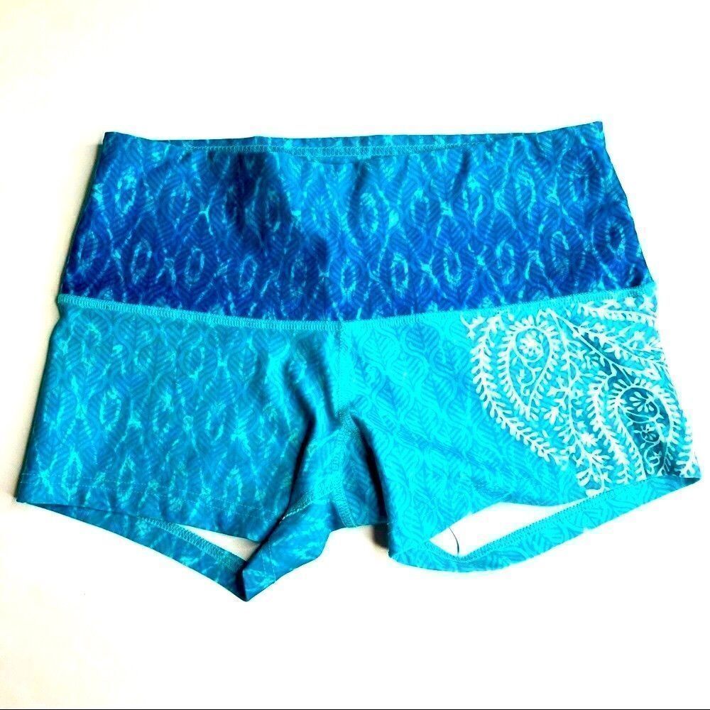 My Inner Fire Athletic Shorts Running Shorts, Aqua Blue Paisley
